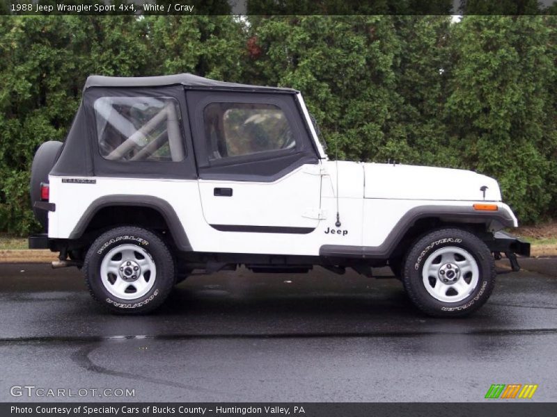 White / Gray 1988 Jeep Wrangler Sport 4x4