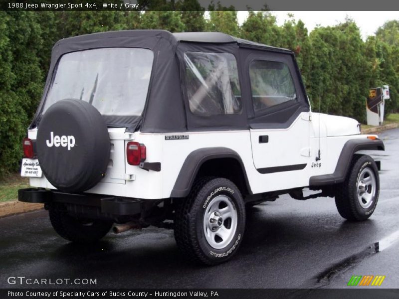 White / Gray 1988 Jeep Wrangler Sport 4x4