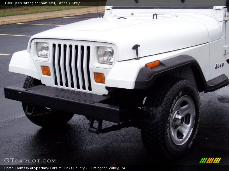 White / Gray 1988 Jeep Wrangler Sport 4x4
