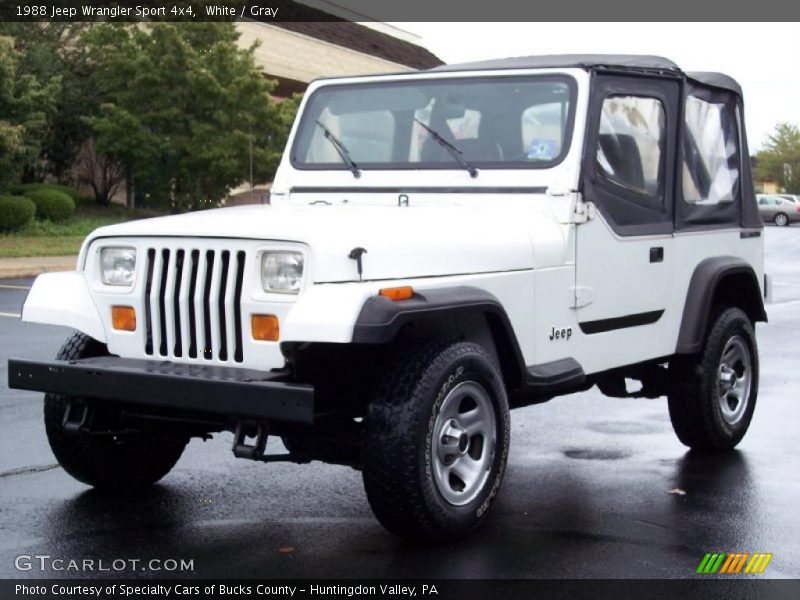 White / Gray 1988 Jeep Wrangler Sport 4x4