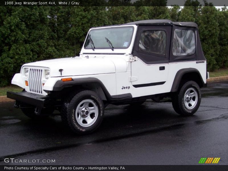 White / Gray 1988 Jeep Wrangler Sport 4x4