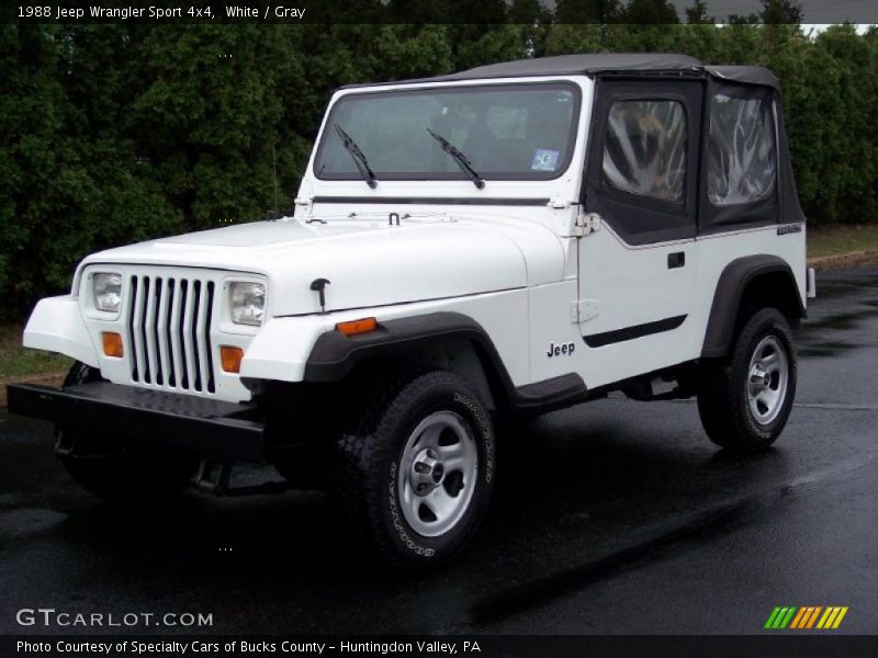 White / Gray 1988 Jeep Wrangler Sport 4x4