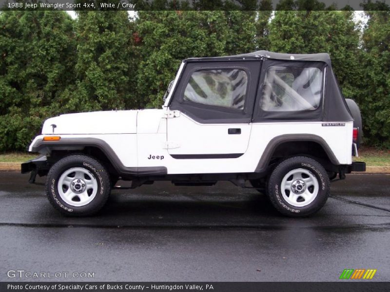 White / Gray 1988 Jeep Wrangler Sport 4x4