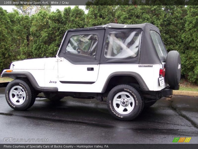 White / Gray 1988 Jeep Wrangler Sport 4x4