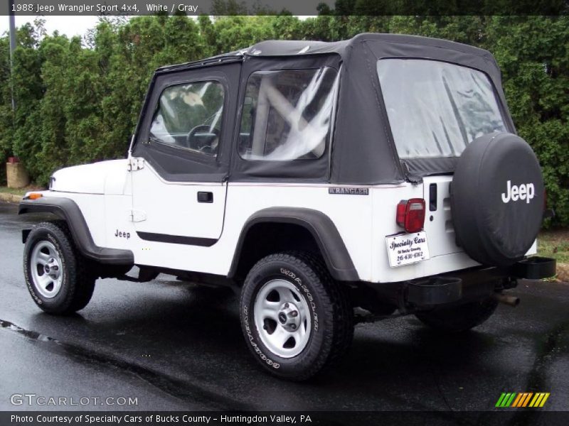 White / Gray 1988 Jeep Wrangler Sport 4x4