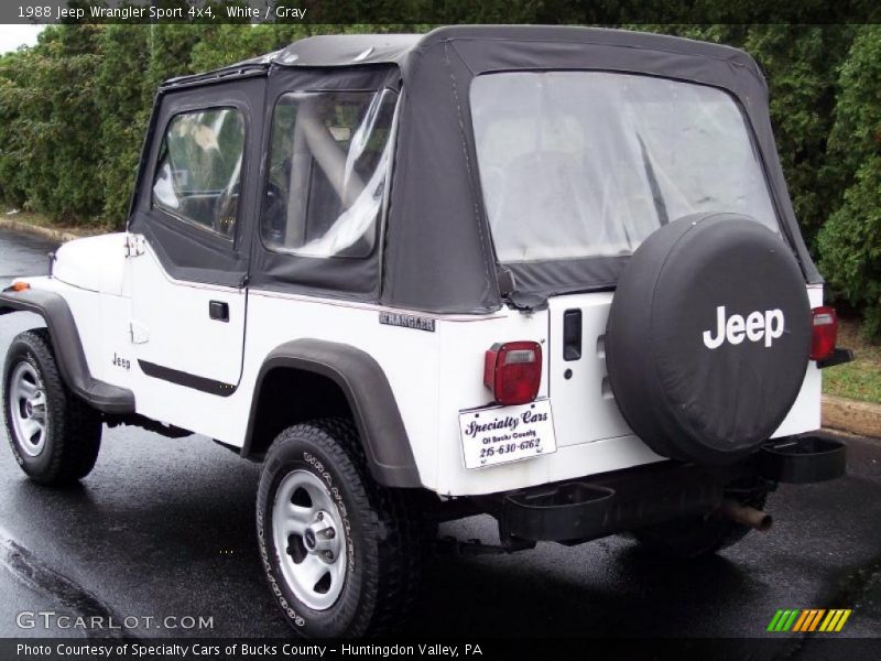 White / Gray 1988 Jeep Wrangler Sport 4x4