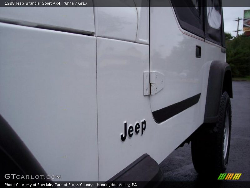 White / Gray 1988 Jeep Wrangler Sport 4x4