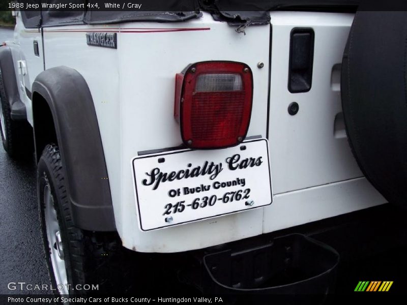 White / Gray 1988 Jeep Wrangler Sport 4x4