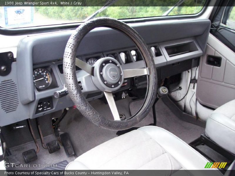 White / Gray 1988 Jeep Wrangler Sport 4x4