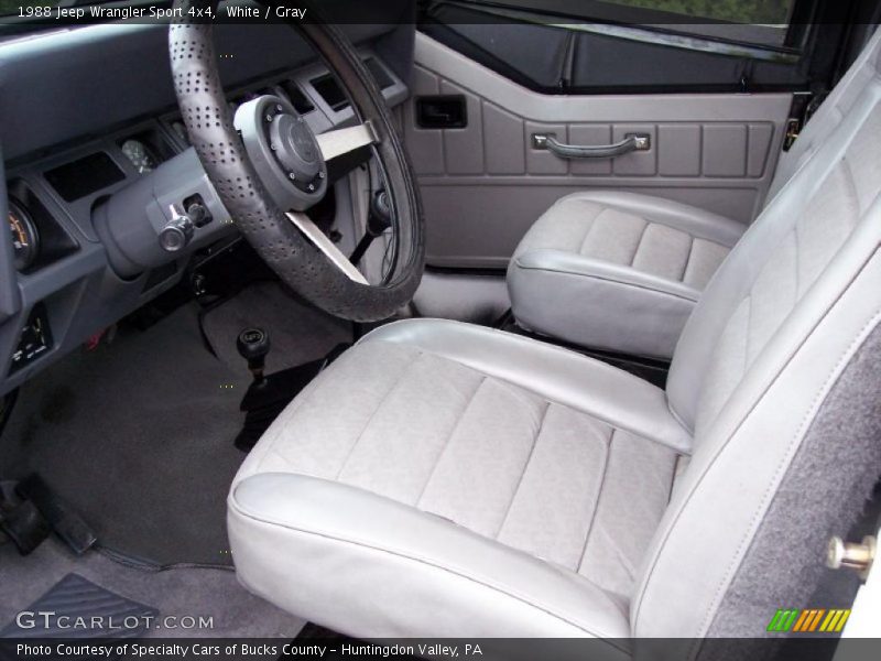 White / Gray 1988 Jeep Wrangler Sport 4x4