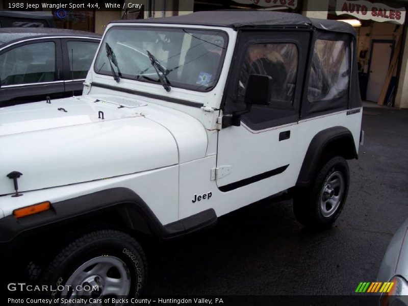 White / Gray 1988 Jeep Wrangler Sport 4x4