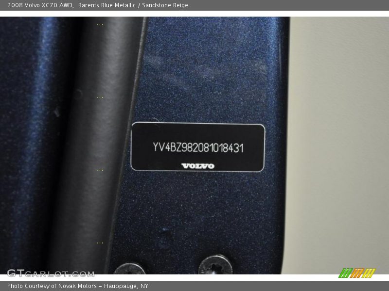 Barents Blue Metallic / Sandstone Beige 2008 Volvo XC70 AWD