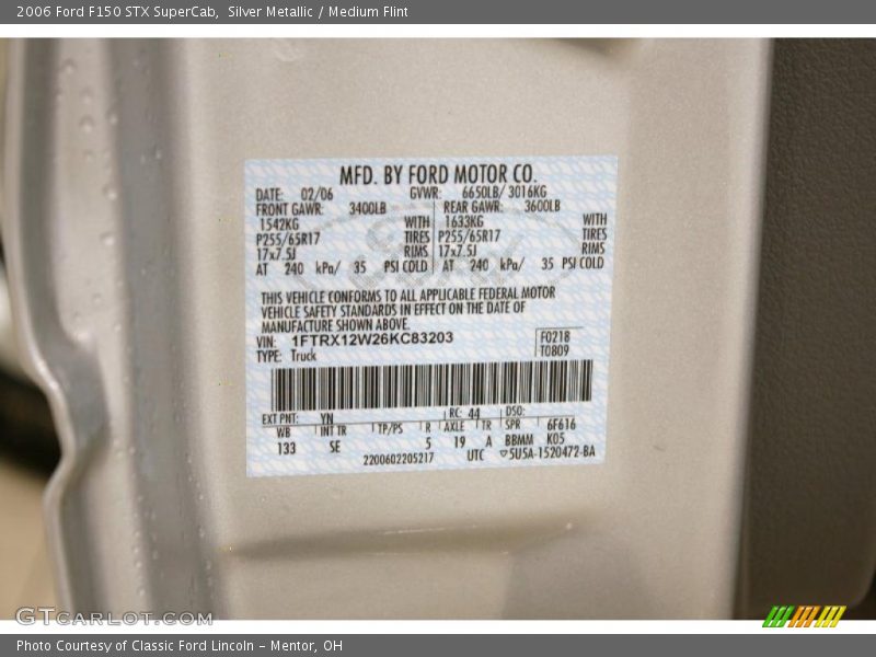 Silver Metallic / Medium Flint 2006 Ford F150 STX SuperCab