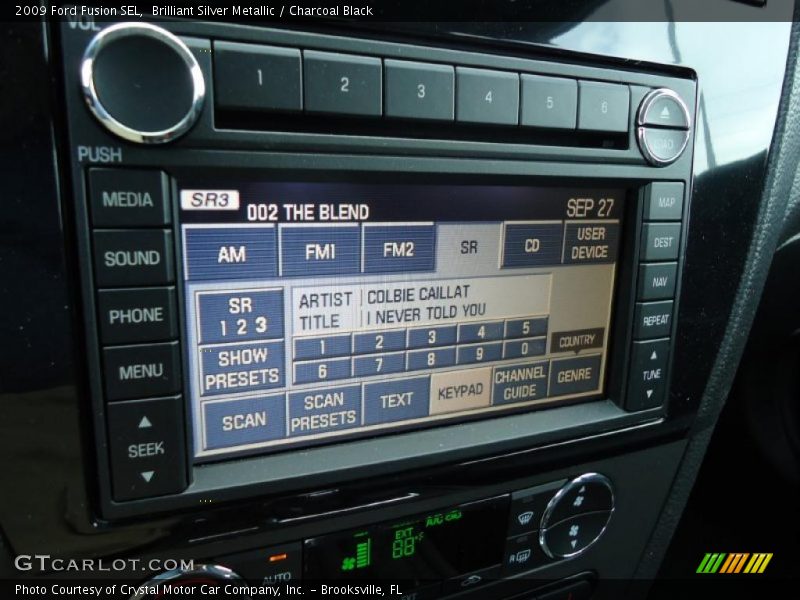 Brilliant Silver Metallic / Charcoal Black 2009 Ford Fusion SEL