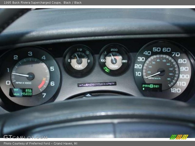 Black / Black 1995 Buick Riviera Supercharged Coupe