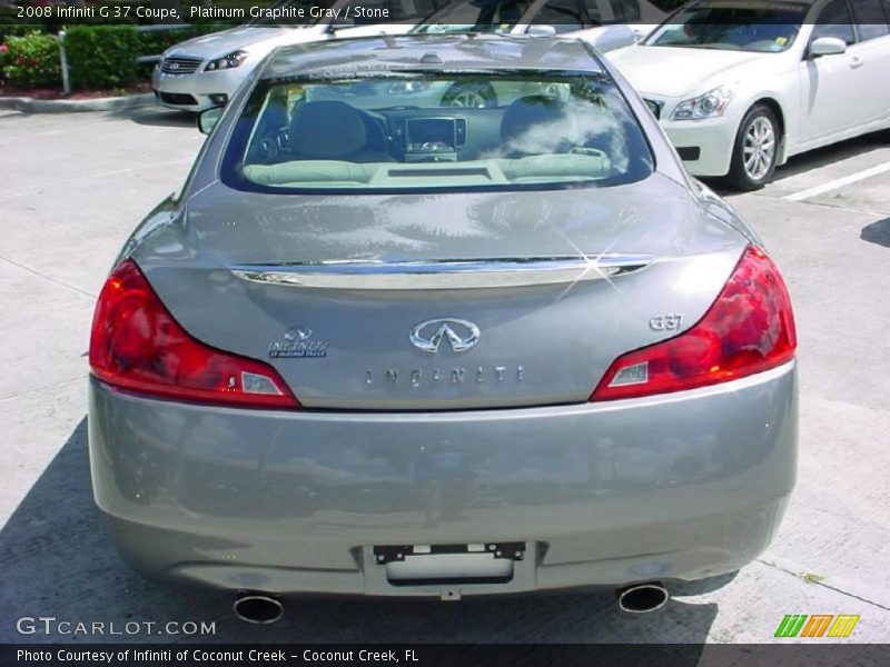 Platinum Graphite Gray / Stone 2008 Infiniti G 37 Coupe
