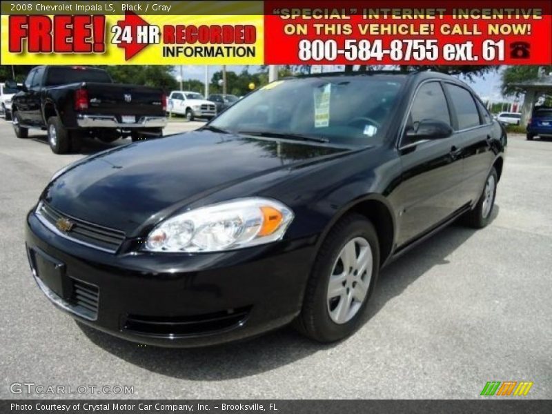 Black / Gray 2008 Chevrolet Impala LS