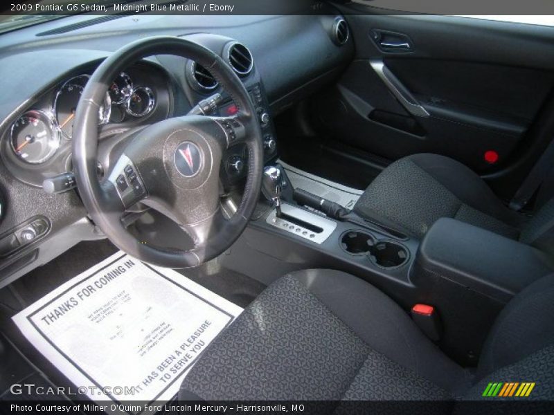 Midnight Blue Metallic / Ebony 2009 Pontiac G6 Sedan
