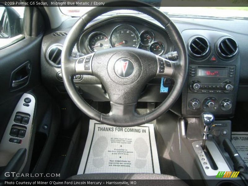 Midnight Blue Metallic / Ebony 2009 Pontiac G6 Sedan