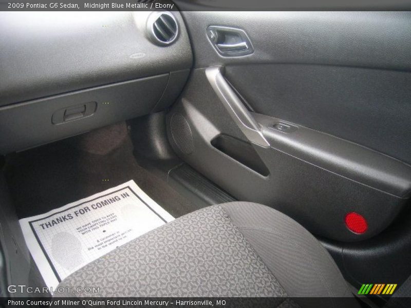 Midnight Blue Metallic / Ebony 2009 Pontiac G6 Sedan