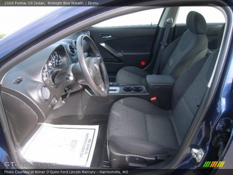Midnight Blue Metallic / Ebony 2009 Pontiac G6 Sedan