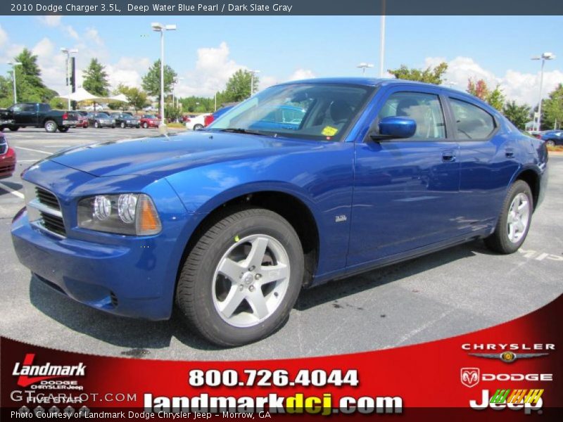 Deep Water Blue Pearl / Dark Slate Gray 2010 Dodge Charger 3.5L