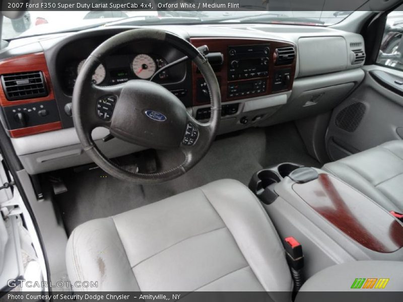 Oxford White / Medium Flint 2007 Ford F350 Super Duty Lariat SuperCab 4x4
