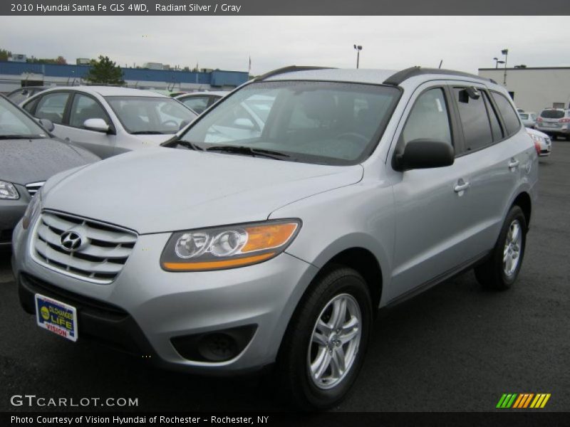 Radiant Silver / Gray 2010 Hyundai Santa Fe GLS 4WD