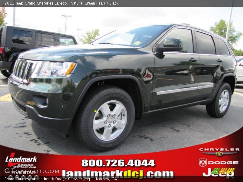Natural Green Pearl / Black 2011 Jeep Grand Cherokee Laredo