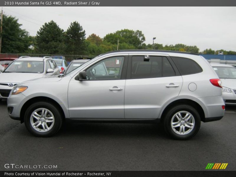 Radiant Silver / Gray 2010 Hyundai Santa Fe GLS 4WD