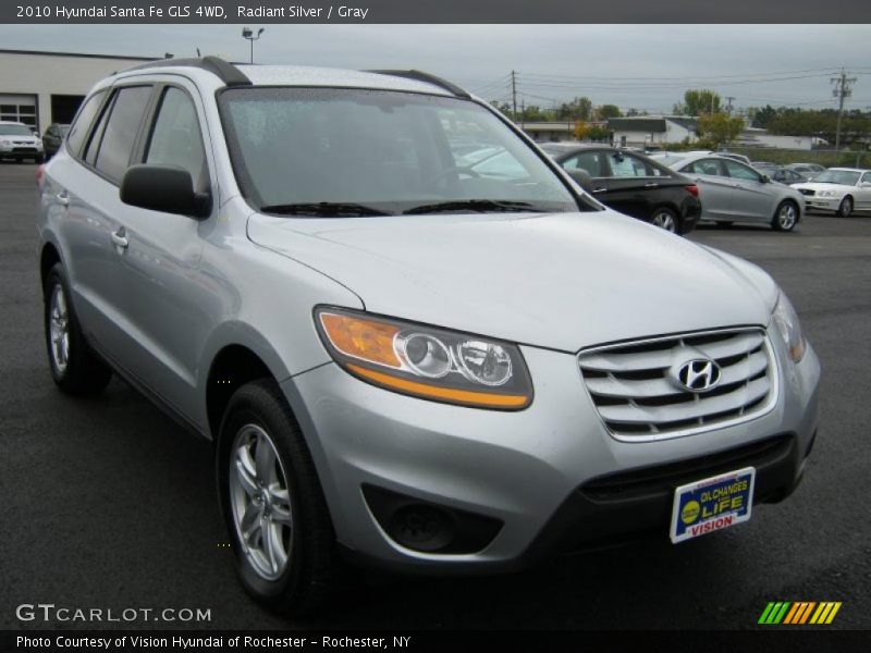 Radiant Silver / Gray 2010 Hyundai Santa Fe GLS 4WD