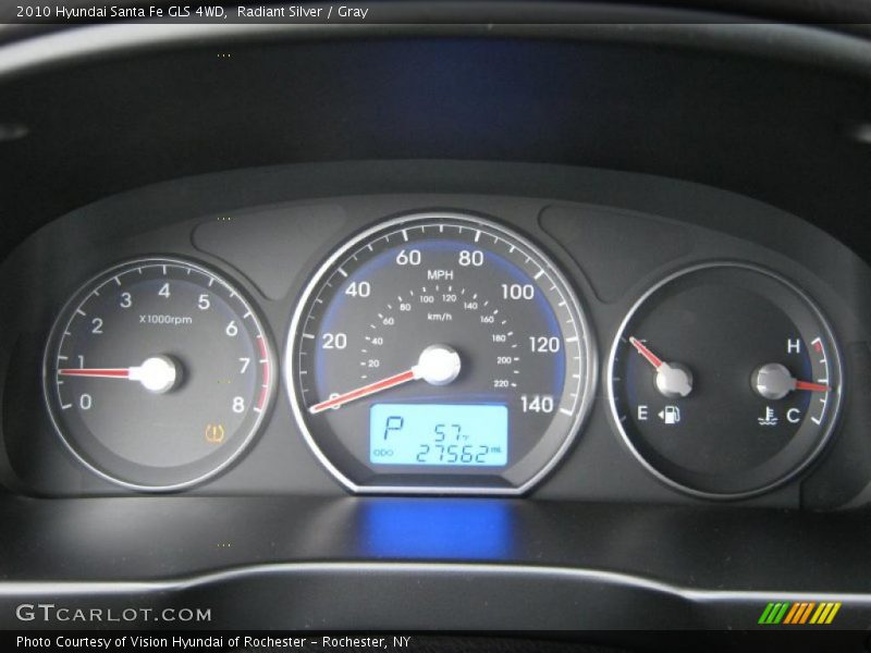 Radiant Silver / Gray 2010 Hyundai Santa Fe GLS 4WD