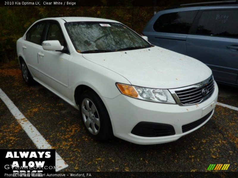 Clear White / Beige 2010 Kia Optima LX