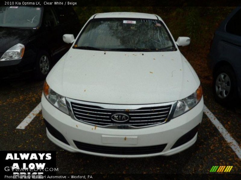 Clear White / Beige 2010 Kia Optima LX