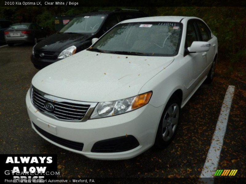 Clear White / Beige 2010 Kia Optima LX