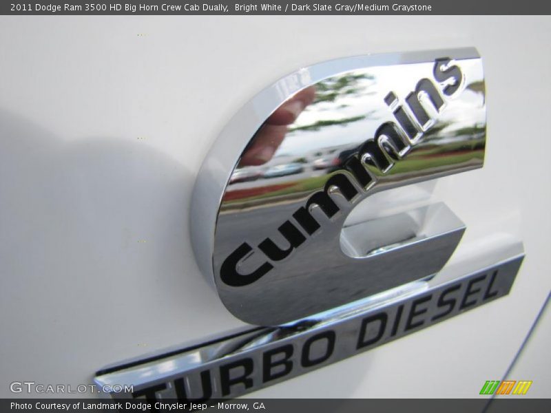 Bright White / Dark Slate Gray/Medium Graystone 2011 Dodge Ram 3500 HD Big Horn Crew Cab Dually