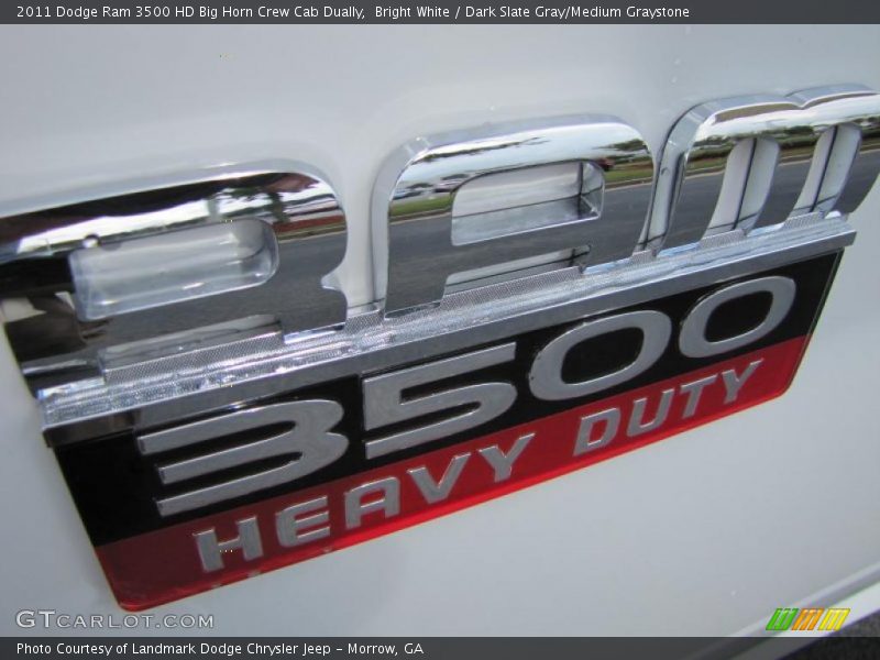 Bright White / Dark Slate Gray/Medium Graystone 2011 Dodge Ram 3500 HD Big Horn Crew Cab Dually