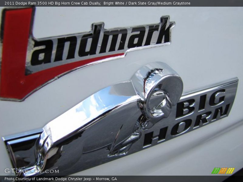 Bright White / Dark Slate Gray/Medium Graystone 2011 Dodge Ram 3500 HD Big Horn Crew Cab Dually