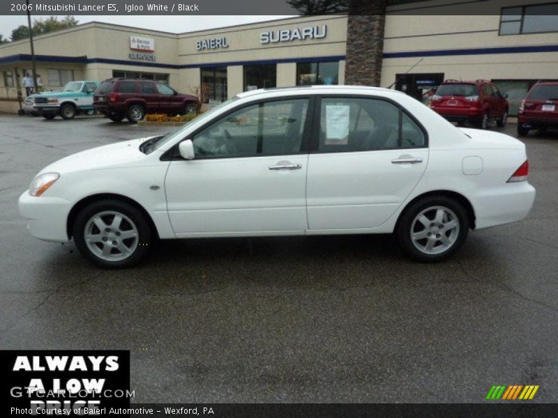 Igloo White / Black 2006 Mitsubishi Lancer ES