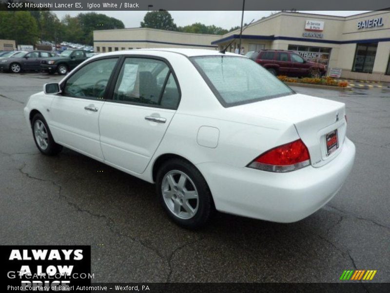 Igloo White / Black 2006 Mitsubishi Lancer ES