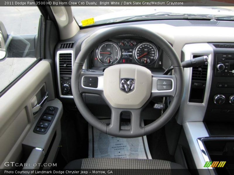 Bright White / Dark Slate Gray/Medium Graystone 2011 Dodge Ram 3500 HD Big Horn Crew Cab Dually