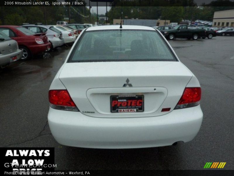 Igloo White / Black 2006 Mitsubishi Lancer ES
