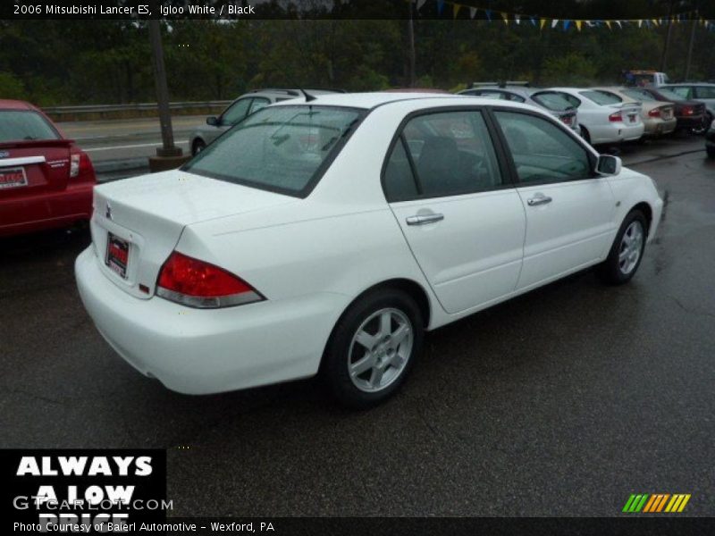 Igloo White / Black 2006 Mitsubishi Lancer ES