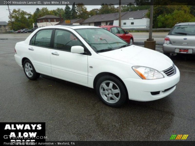 Igloo White / Black 2006 Mitsubishi Lancer ES