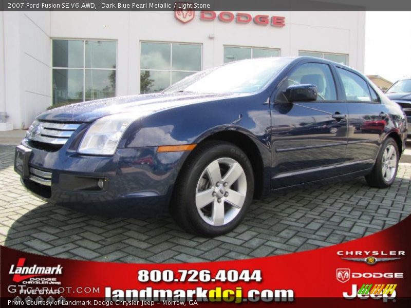 Dark Blue Pearl Metallic / Light Stone 2007 Ford Fusion SE V6 AWD