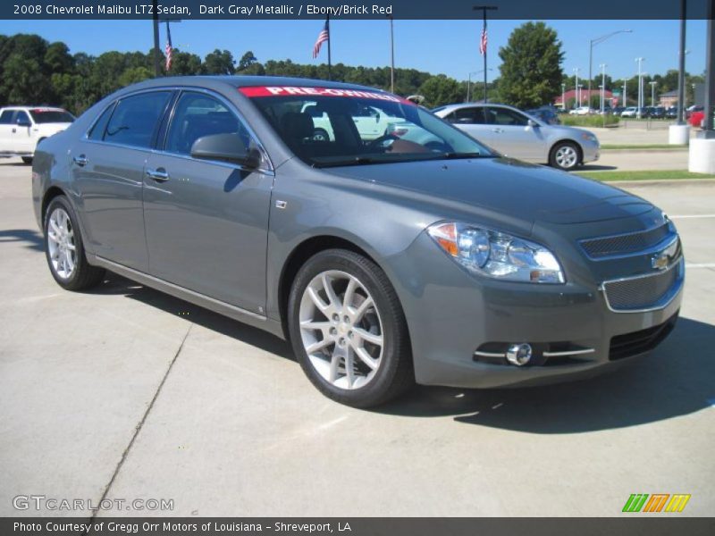 Dark Gray Metallic / Ebony/Brick Red 2008 Chevrolet Malibu LTZ Sedan