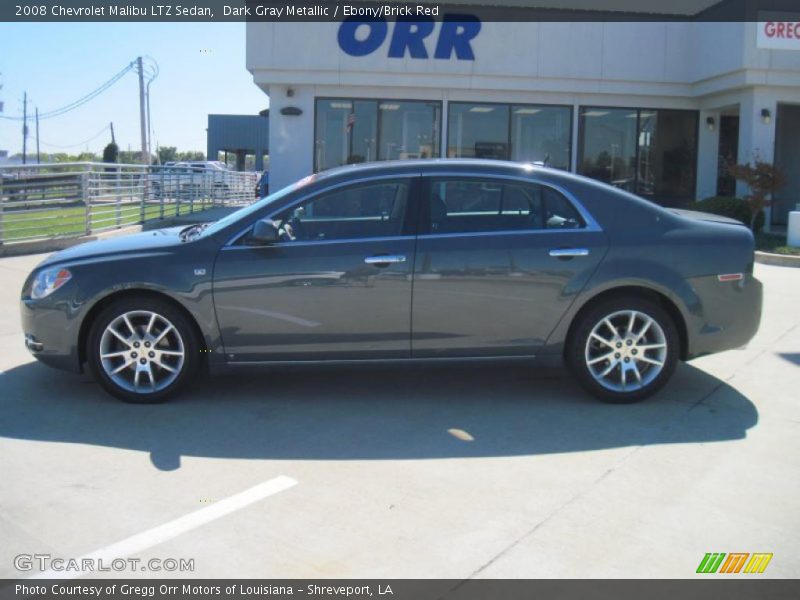 Dark Gray Metallic / Ebony/Brick Red 2008 Chevrolet Malibu LTZ Sedan