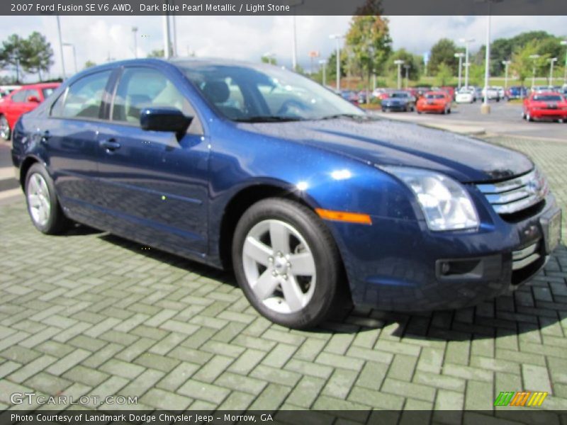 Dark Blue Pearl Metallic / Light Stone 2007 Ford Fusion SE V6 AWD