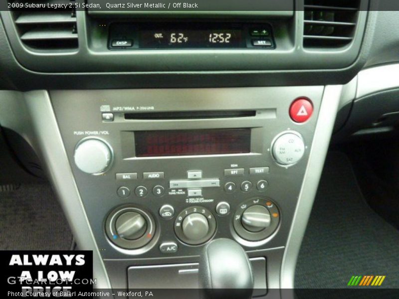 Quartz Silver Metallic / Off Black 2009 Subaru Legacy 2.5i Sedan