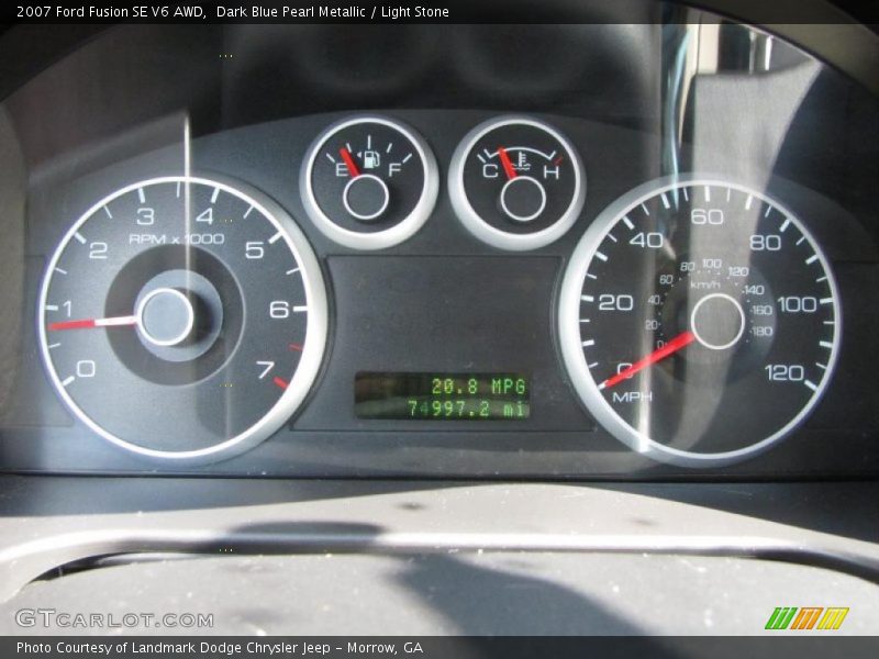 Dark Blue Pearl Metallic / Light Stone 2007 Ford Fusion SE V6 AWD